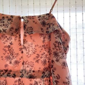 Salmon Pink Floral Dress